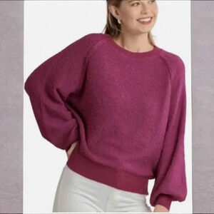 Umgee Slubknit Lavender Textured Sweater, Large